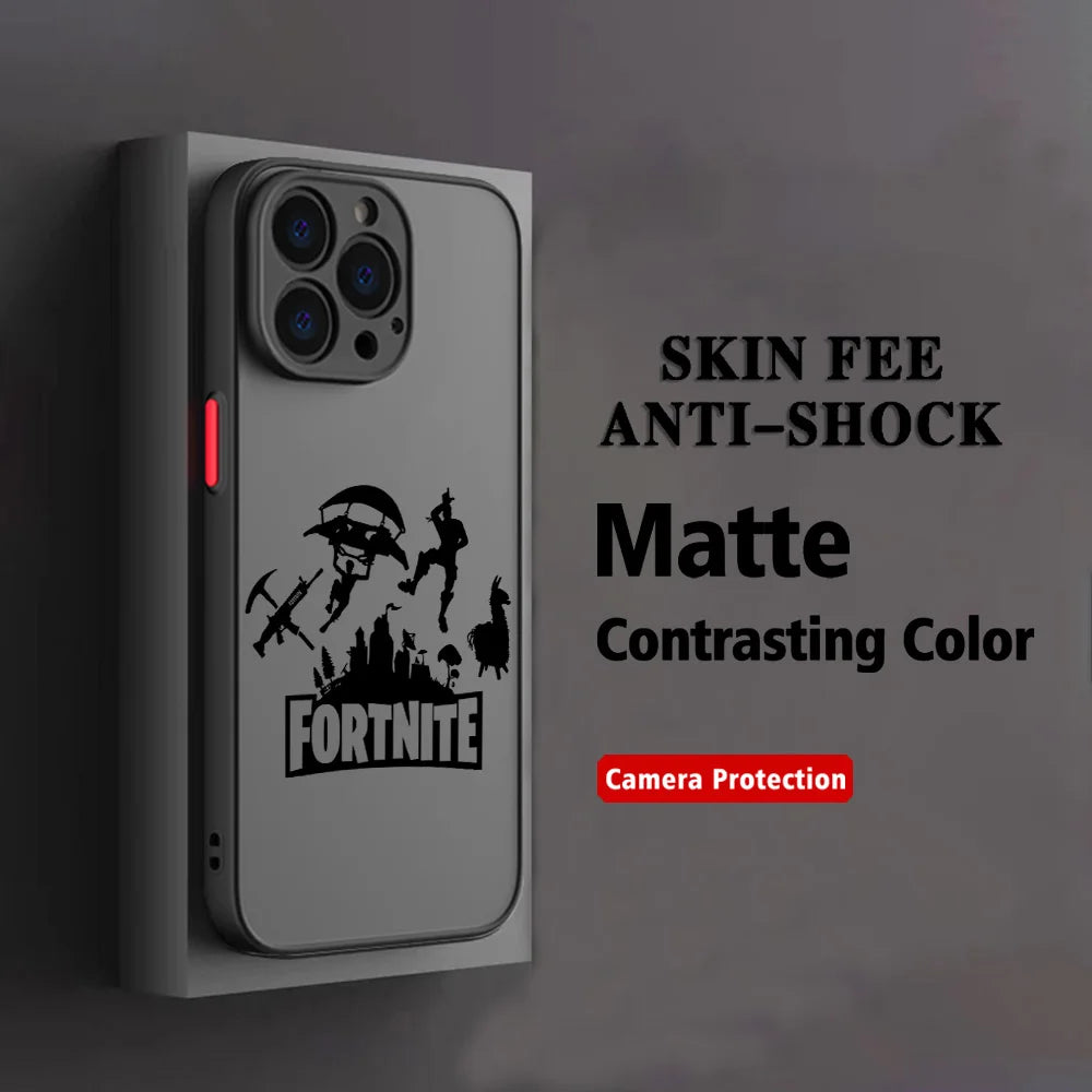 Hot Game F-Fortnites Handyhülle für Xiaomi Redmi Note 14 13 12 12S 11 11S 10 10S 9T 9S 8 7 Pro Plus 4G 5G, matte transparente Rückabdeckung