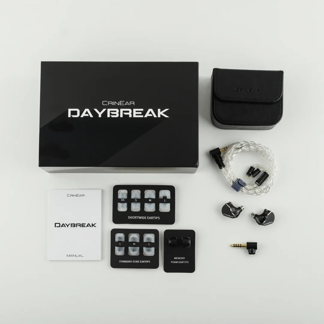 CrinEar Daybreak 1DD+2BA+2MPT (Micro-planar Tweeters) Driver In-Ear Headphones with Fully-Filled Resin Shell Design