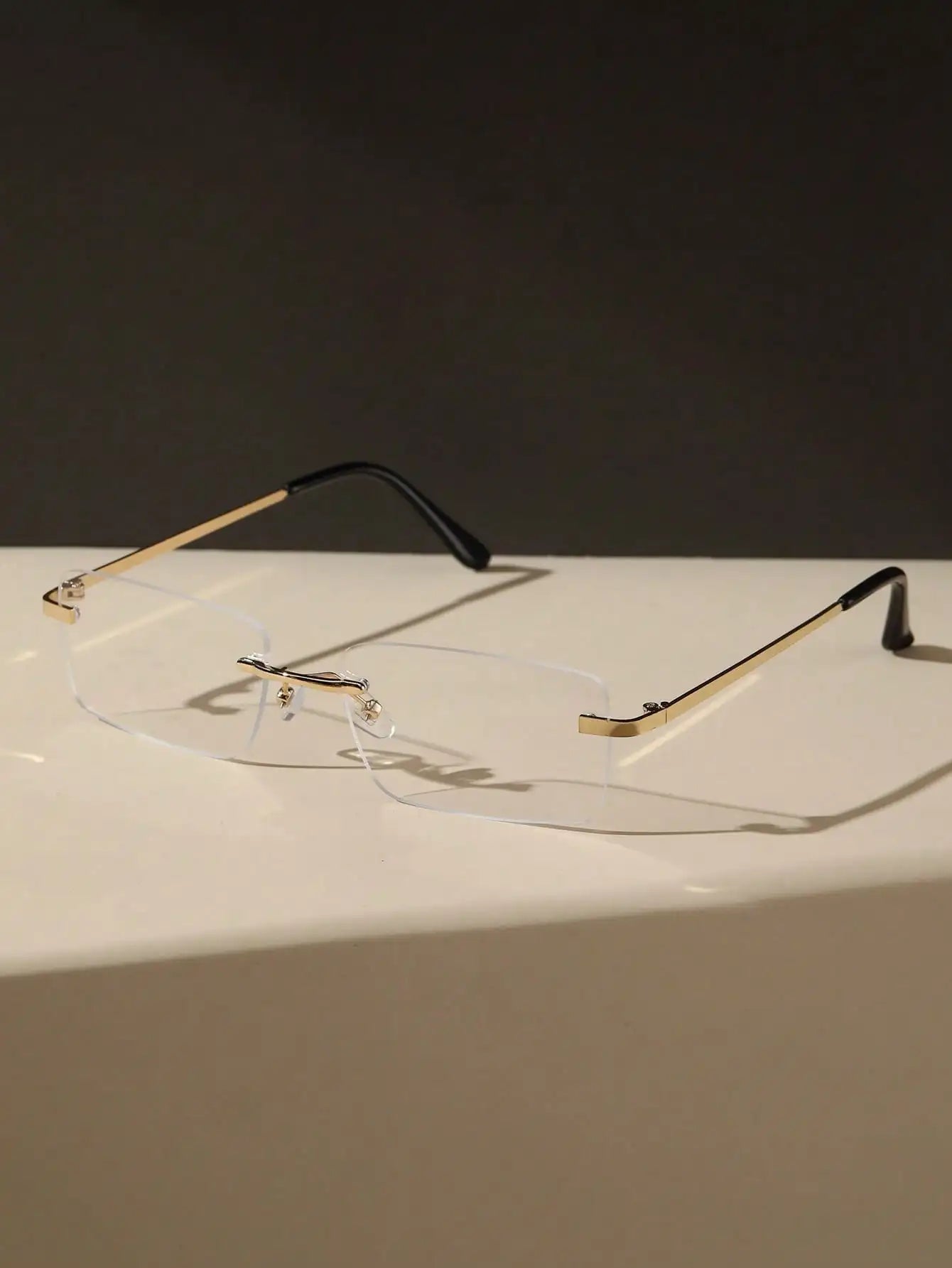 1/2PCS Unisex Metal Square Frame Fashio Rimless Sunglasses For Outdoor Beach Party