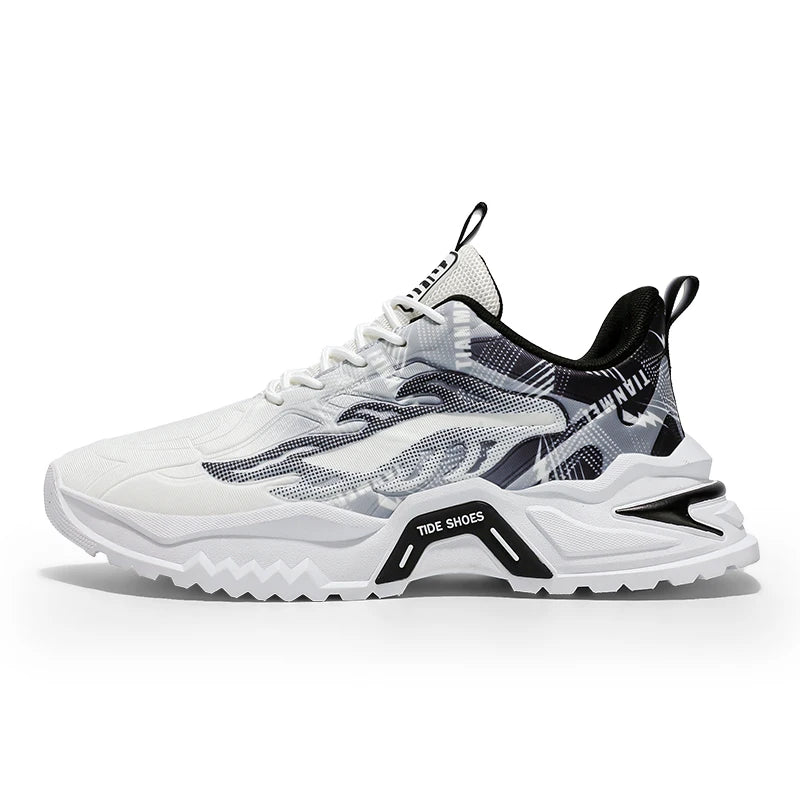 Herren-Sportschuhe, modische Schnürschuhe, vielseitig, rutschfest, mit dicker Sohle, bequeme Freizeit-Laufschuhe für Teenager und Herren, für den täglichen Gebrauch