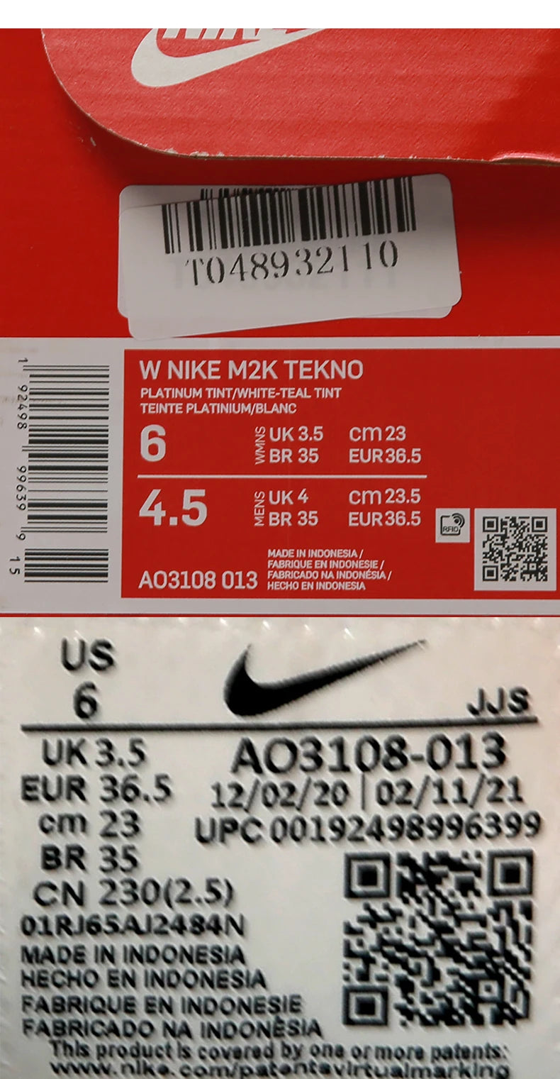 Nike Genuine M2K TEKNO Retro-Chunky-Sneaker für Damen AO3108-013