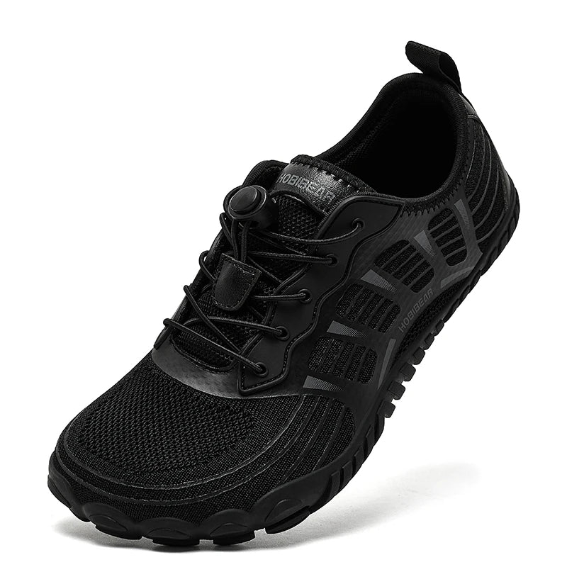 HOBIBEAR Wide Toe Barefoot Sneaker Unisex Non Slip Outdoor Athletic Shoes Elastic Band Beach Sneakers