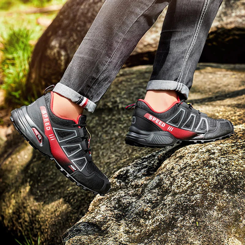 Men’s Hiking Shoes Waterproof Outdoor Lace-Up Sports Shoes Women’s Bicycle Casual Shoes Non-Slip Field Tactical Training Shoes