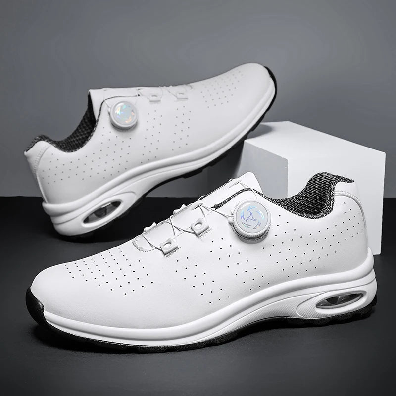 Zapatillas de golf para hombre con cámara de aire, deportivas para correr y conducir, transpirables, ligeras, cómodas, atléticas, antideslizantes y giratorias