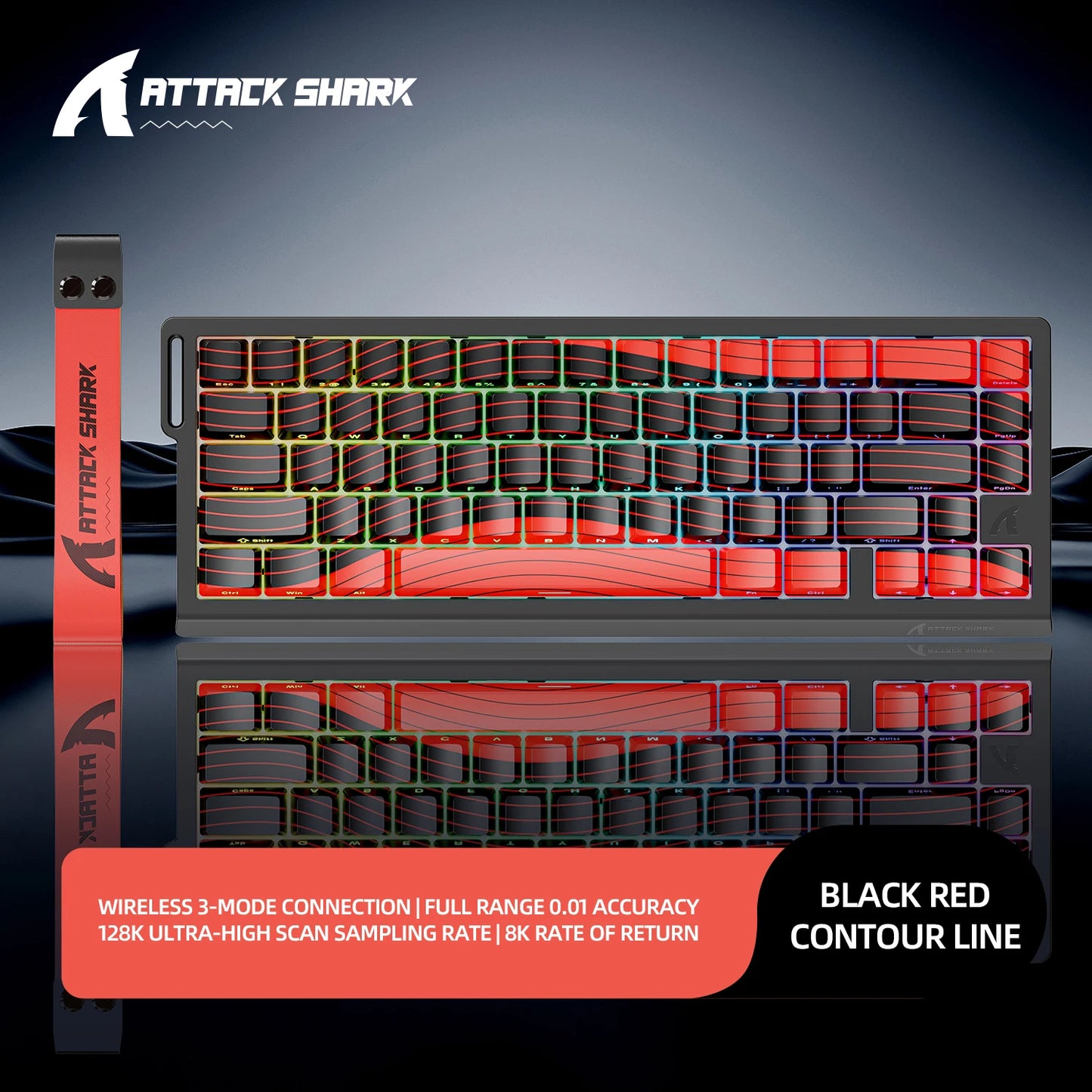 ATTACK SHARK X68HE X68Pro He Magnetische mechanische Tastatur für Pro-Gaming 0.01mm Rapid Trigger 8000Hz SOCD/Rs 0.125ms 128K Rate