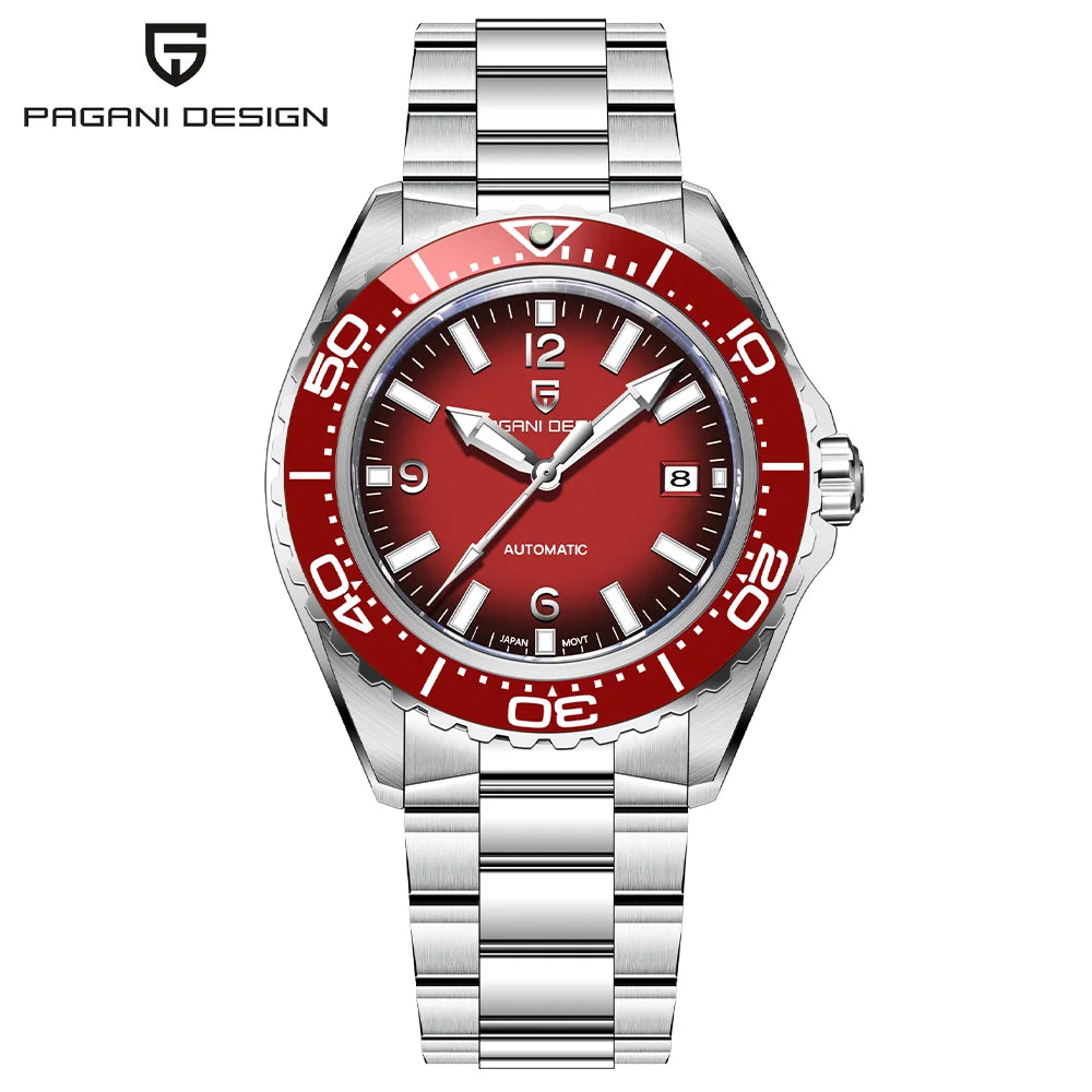 Pagani Design Top Brand New Men's Mechanical Watch Luxury Sapphire Stainless Steel 100m Waterproof Ceramic Bezel Automatic Watch
