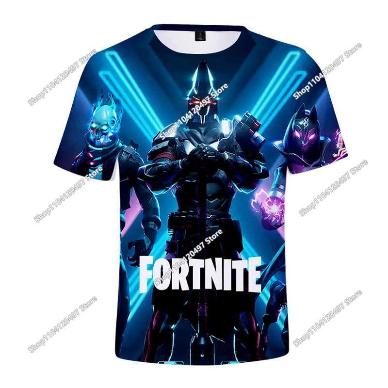 T-shirt 3D natalizia Fortnite, maglietta Battle Royale streetwear per bambini, Victory Game, uomo e donna, T-shirt Harajuku per adolescenti