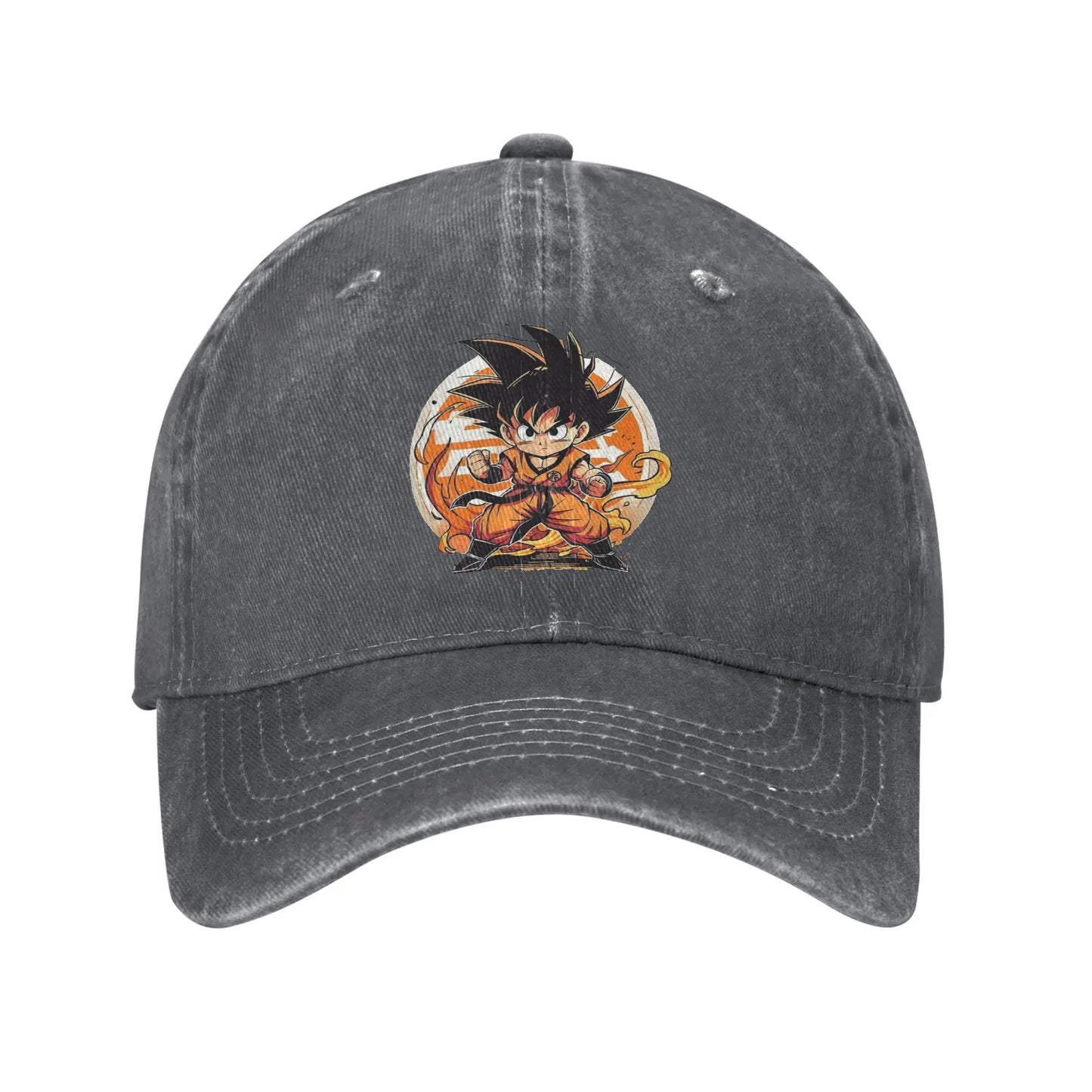 DBZ Little Kakarot Baseball Cap Casual Distressed Cotton Dragon Ball Sun Cap for Men Women Outdoor Adjustable Fit Hats Cap