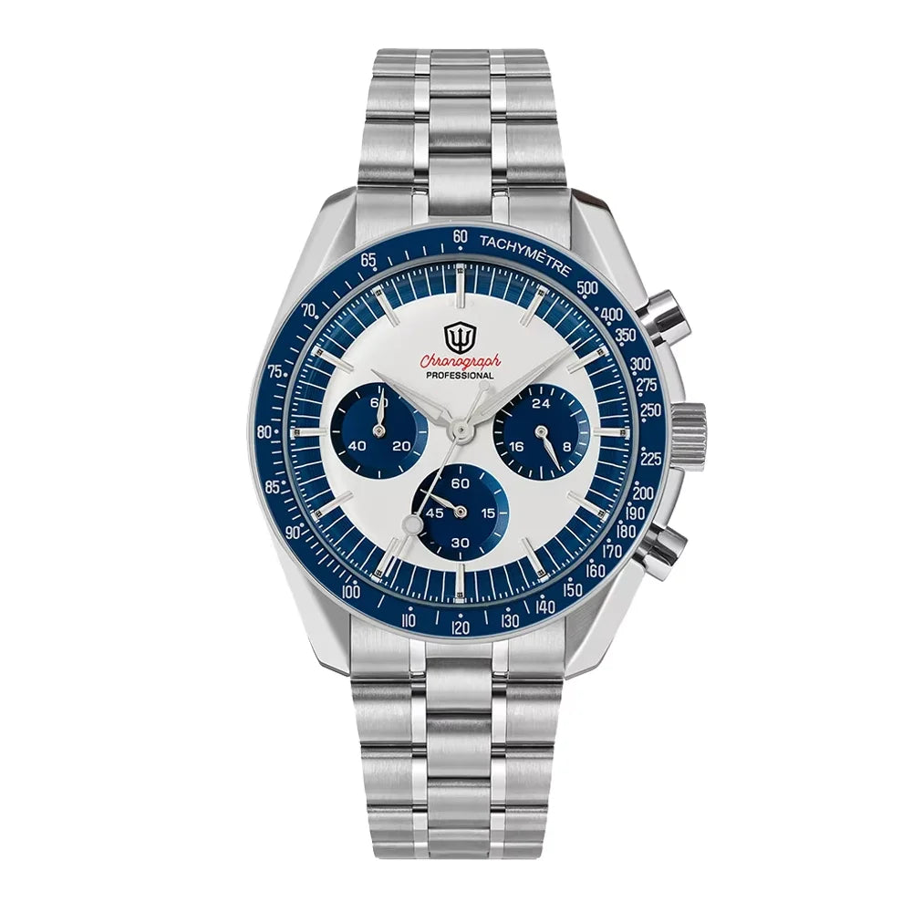 Orologio da uomo Watchdives New Wd1863 al quarzo VK63, cronografo con vetro zaffiro bombato, impermeabile, 39 mm, in acciaio, top brand, orologio business di lusso