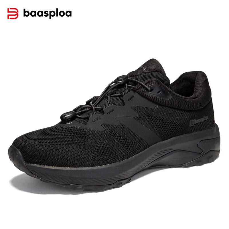 Baasploa Hiking Shoes Men Outdoor Waterproof Camping Resistant Non-Slip Sneakers Casual Lightweight Lace-Up Walking Shoes for Men