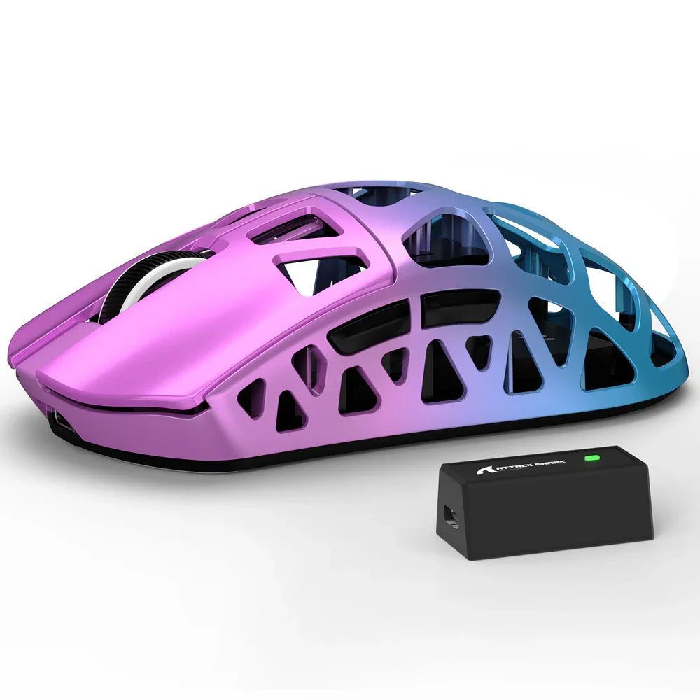 Mouse gaming ATTACK SHARK R3 in lega di magnesio 8K SUPERLIGHT 8000Hz 6 DPI regolabili fino a 26000 PAW3395 BT/2.4G wireless/cablato