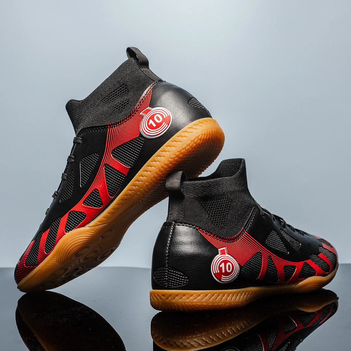 Men's Sports IC Indoor Flat Bottomed Football Shoes Adult High-Tops Wear-Resisting Training Shoes Teenagers Non-Slip Shoes