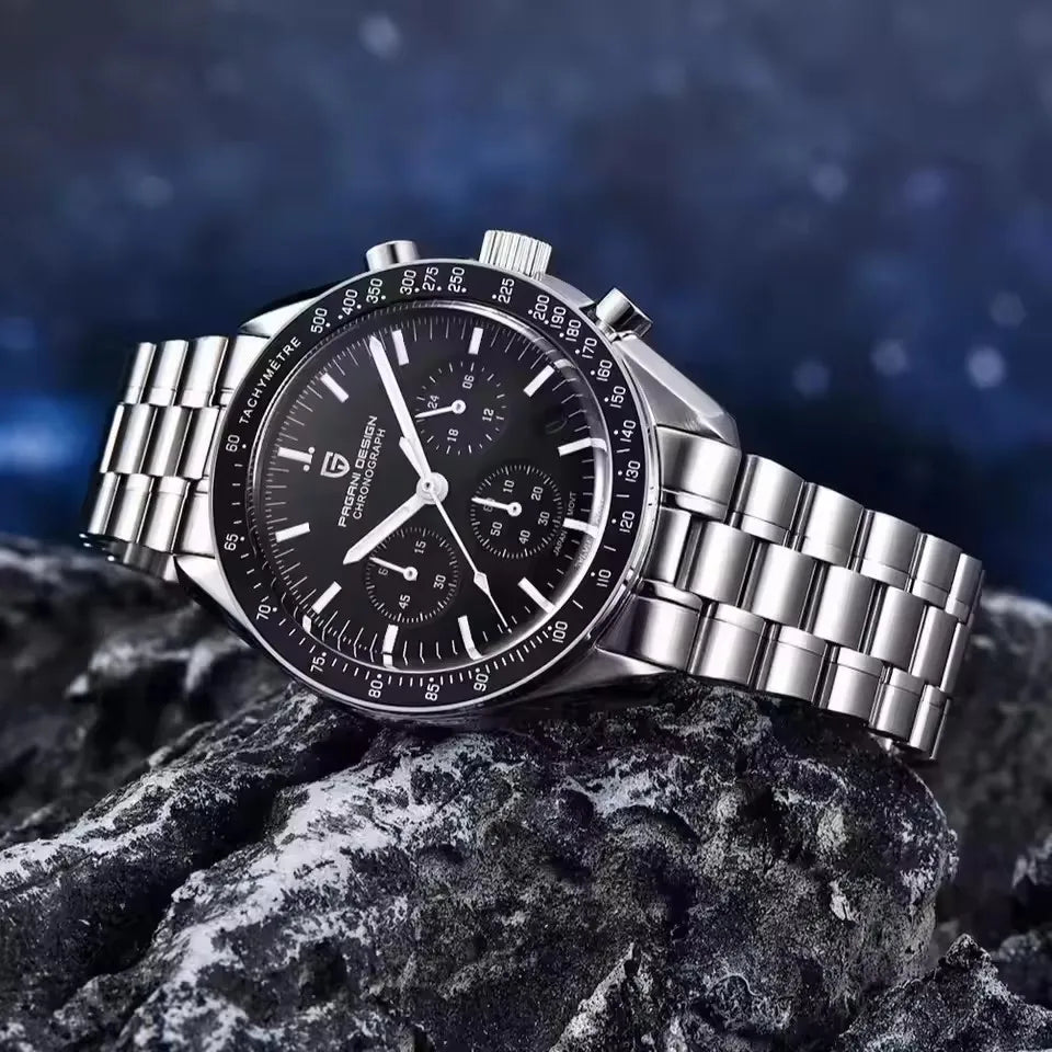 Nuovo orologio da uomo PAGANI DESIGN V6 Moon 2026 Speed Sports, cronografo al quarzo, zaffiro AR e lunetta in ceramica, orologio sicuro