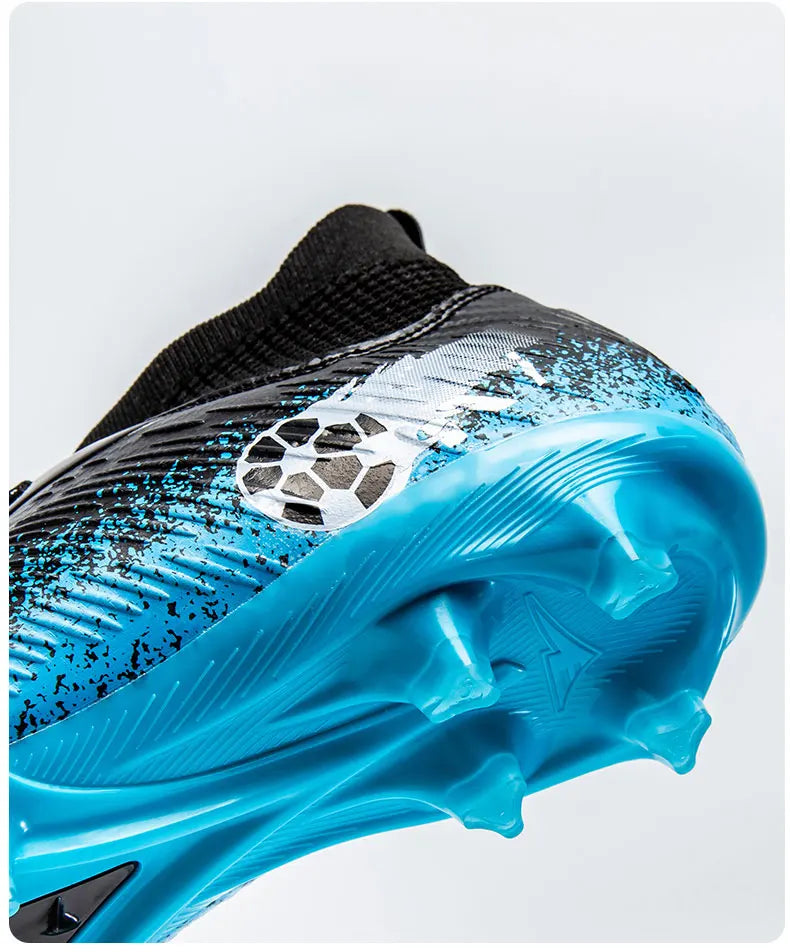 Men Football Boots Non-Slip High-Quality Soccer Shoes Grass Cleats High-Top Futsal Sneakers Match for Training Competition