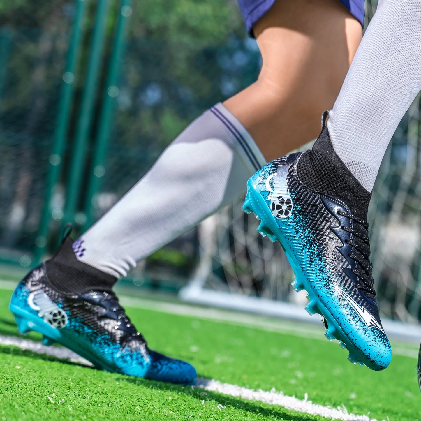 Pro Performance HighCut Soccer Boots FG Long Studs Breathable Lightweight Cleats for Outdoor Grass Matches and Daily Training
