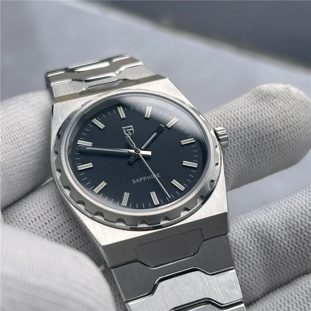 PAGANI DESIGN Men's Quartz Watches Ultra-Thin 7mm Series 37mm Sapphire Stainless Steel Waterproof Watches for Men TMI VJ21
