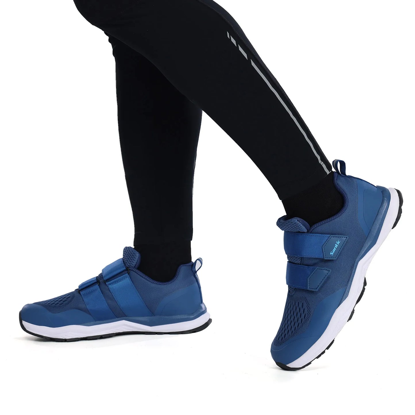 Santic Cycling Shoes Multi-purpose Running SPD Indoor Leisure Shoes Rubber Sole Hook and Loop Design 3D Mesh Fabric Sneakers Unisex