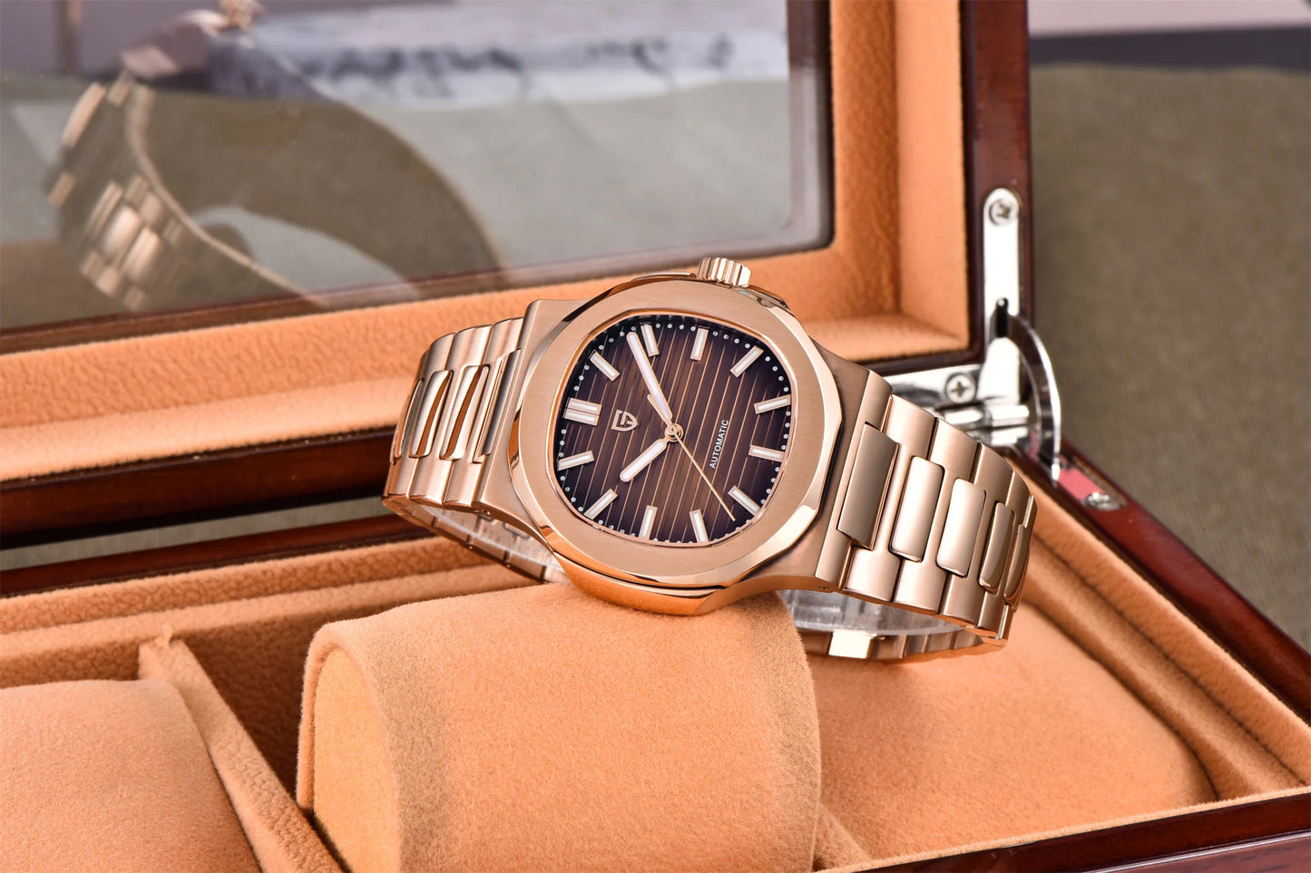 PAGANI DESIGN 2026 Neue luxuriöse Automatikuhr für Herren, mechanische Armbanduhr aus Edelstahl mit Saphirglas, 40MM, Barrel-Zifferblatt