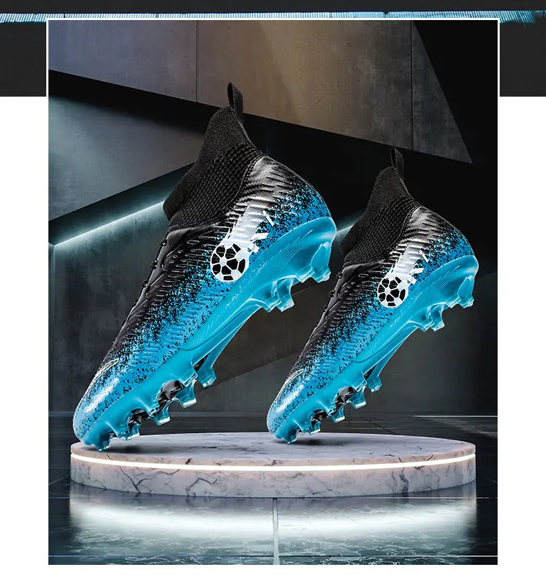 Men Football Boots Non-Slip High-Quality Soccer Shoes Grass Cleats High-Top Futsal Sneakers Match for Training Competition