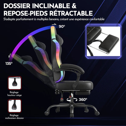 GTPLAYER Gaming chair Office Chair Gaming Chair with LED Light Bar Gamer chair Backrest with storage s bag Ergonomic