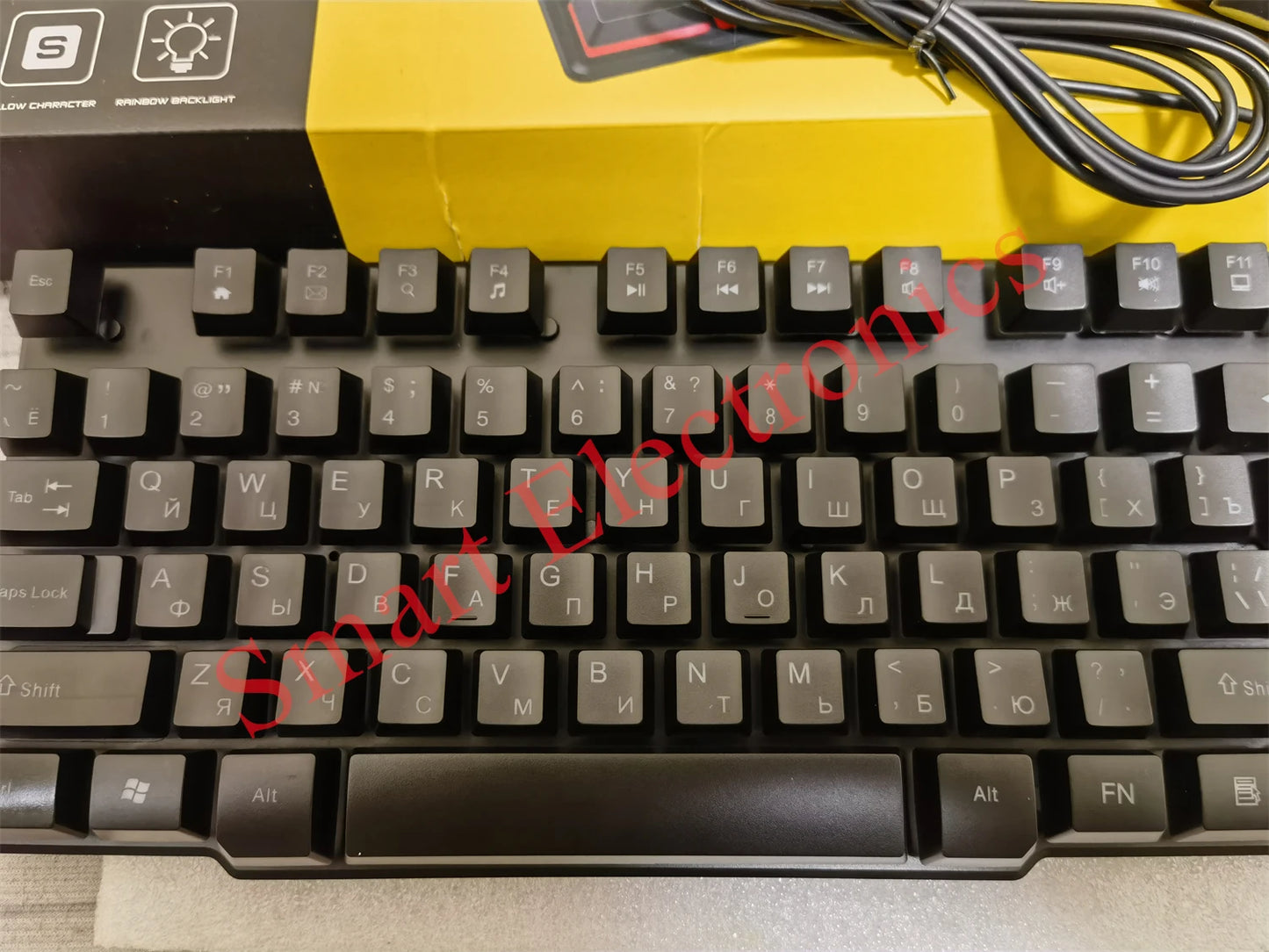 Russian Keyboard with Russian English Letter 100% Keyboard Mouse Kit Translucent Keycaps Backlight Punk Round Keycap Wired TF270