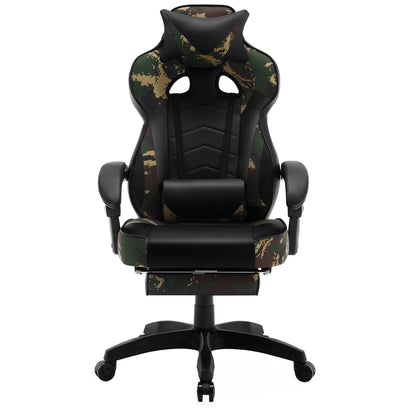 WOLTU Gaming Racing Chair Ergonomic Swivel Computer Chair with Footrest, Lumbar Support, Headrest, Adjustable Gamer Office Chair