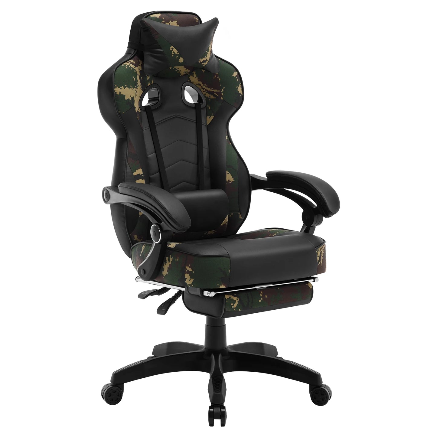 WOLTU Gaming Racing Chair Ergonomic Swivel Computer Chair with Footrest, Lumbar Support, Headrest, Adjustable Gamer Office Chair