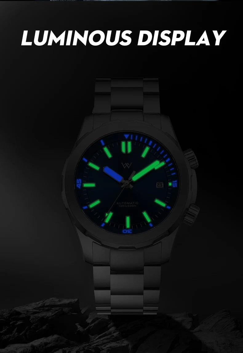 WM Watch Men Automatic Mechanical Watch Miyota8215 Sapphire AR Coated 100M Waterproof Man Business Welly Merck Watches 199M-WM