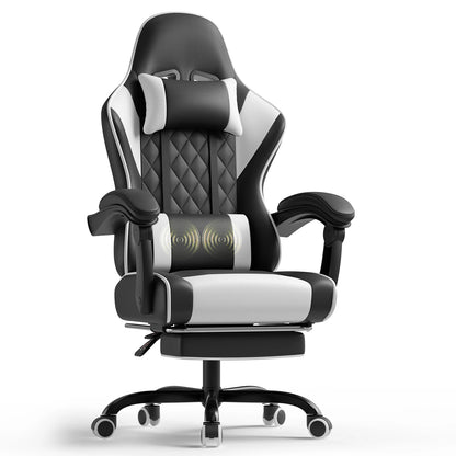 HOMALL Height Adjustable Massage Gaming chair Ergonomic Design with Lumbar Support Headrest Swivel chair