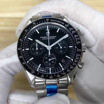 Nuovo orologio da uomo PAGANI DESIGN V6 Moon 2026 Speed Sports, cronografo al quarzo, zaffiro AR e lunetta in ceramica, orologio sicuro