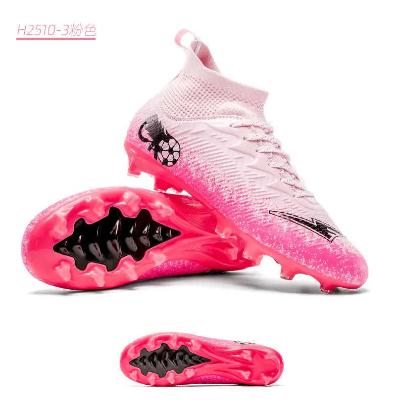 Men Football Boots Non-Slip High-Quality Soccer Shoes Grass Cleats High-Top Futsal Sneakers Match for Training Competition