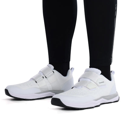 Santic Cycling Shoes Multi-purpose Running SPD Indoor Leisure Shoes Rubber Sole Hook and Loop Design 3D Mesh Fabric Sneakers Unisex