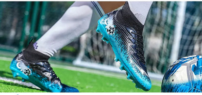 Men Football Boots Non-Slip High-Quality Soccer Shoes Grass Cleats High-Top Futsal Sneakers Match for Training Competition