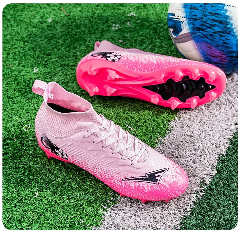 Men Football Boots Non-Slip High-Quality Soccer Shoes Grass Cleats High-Top Futsal Sneakers Match for Training Competition