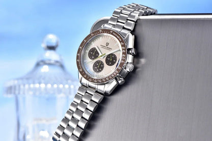 Nuovo orologio da uomo PAGANI DESIGN V6 Moon 2026 Speed Sports, cronografo al quarzo, zaffiro AR e lunetta in ceramica, orologio sicuro