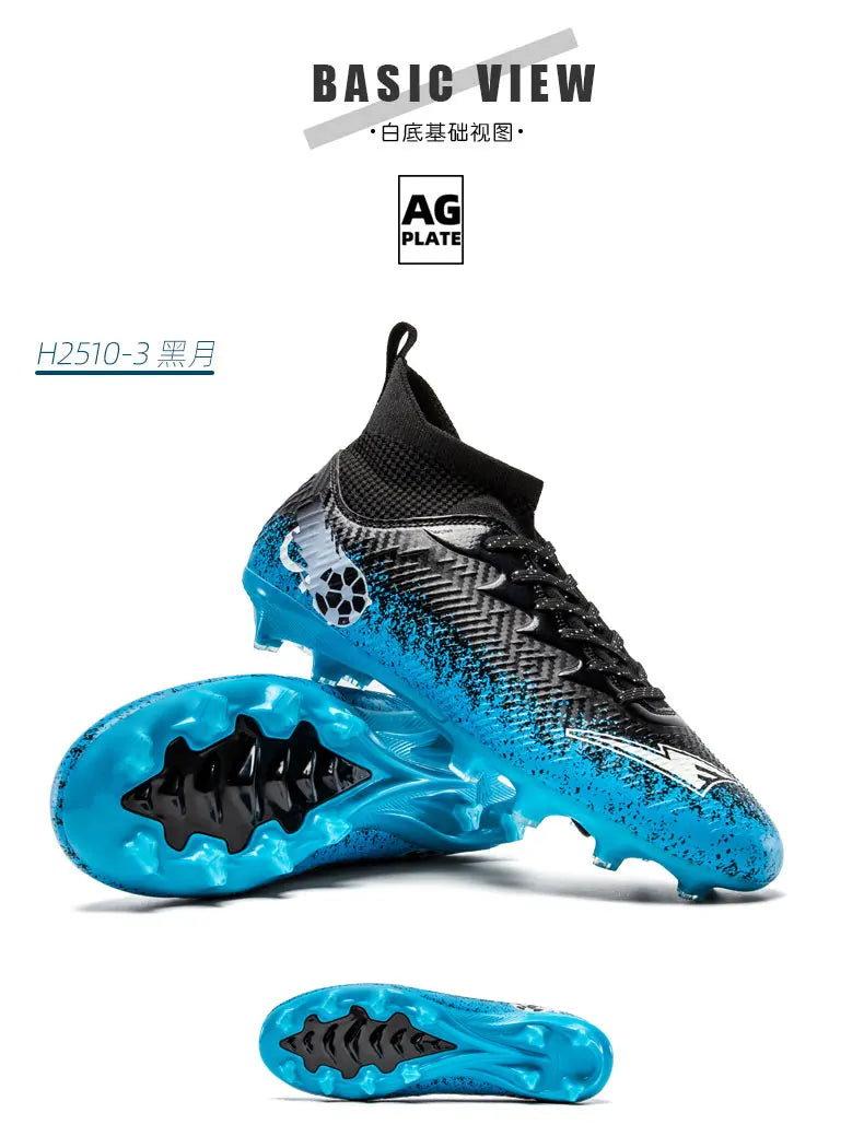 Men Football Boots Non-Slip High-Quality Soccer Shoes Grass Cleats High-Top Futsal Sneakers Match for Training Competition
