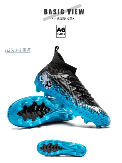 Men Football Boots Non-Slip High-Quality Soccer Shoes Grass Cleats High-Top Futsal Sneakers Match for Training Competition
