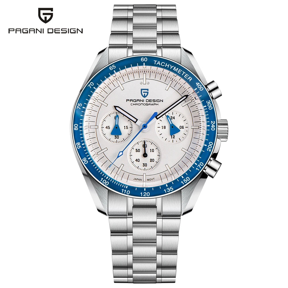 PAGANI DESIGN 2026 New V6 Moon Mens Watch Luxury Quartz Speed Sports Chronograph Watch For Men Watch AR Sapphire glass Local Shipping