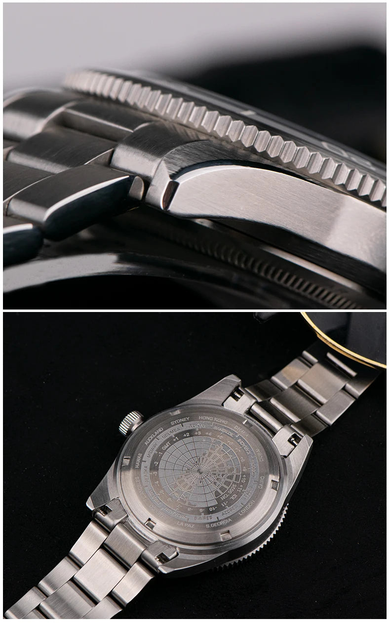 Comes With Rubber Strap Man's Automatic Watch Quartz Swiss Movement BGW9 Luminous Bezel 4-Pin GMT 150 Meters Waterproof Diving