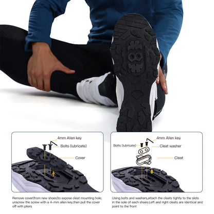 Santic Cycling Shoes Multi-purpose Running SPD Indoor Leisure Shoes Rubber Sole Hook and Loop Design 3D Mesh Fabric Sneakers Unisex