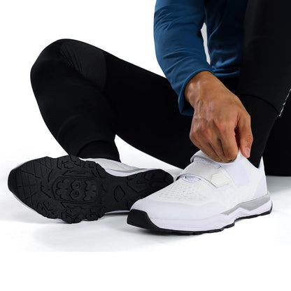 Santic Cycling Shoes Multi-purpose Running SPD Indoor Leisure Shoes Rubber Sole Hook and Loop Design 3D Mesh Fabric Sneakers Unisex