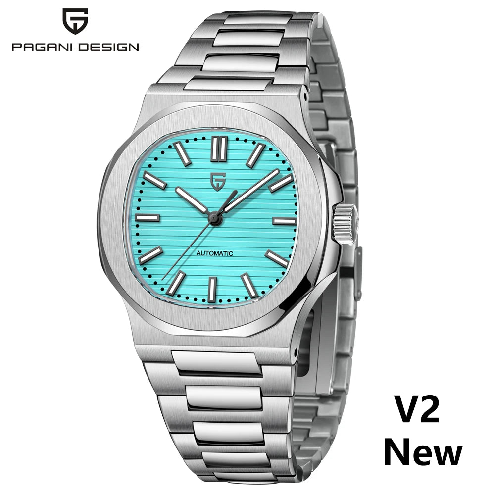 PAGANI DESIGN 2026 Neue luxuriöse Automatikuhr für Herren, mechanische Armbanduhr aus Edelstahl mit Saphirglas, 40MM, Barrel-Zifferblatt