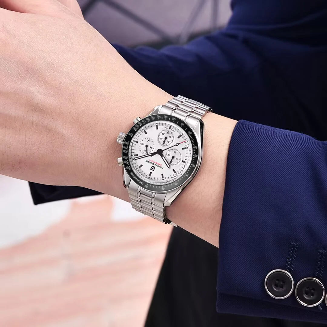 PAGANI DESIGN 2026 New V6 Moon Mens Watch Luxury Quartz Speed Sports Chronograph Watch For Men Watch AR Sapphire glass Local Shipping