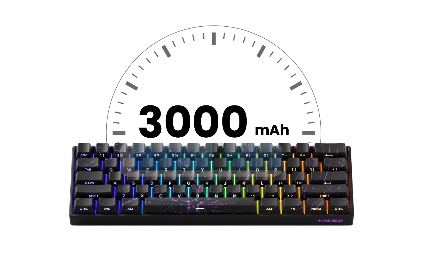 Teclado mecánico Akko MonsGeek FUN60 con interruptores magnéticos 60% para gaming, Rapid Trigger 0.01mm, 8K, ARGB, HE/TMR, teclado personalizado