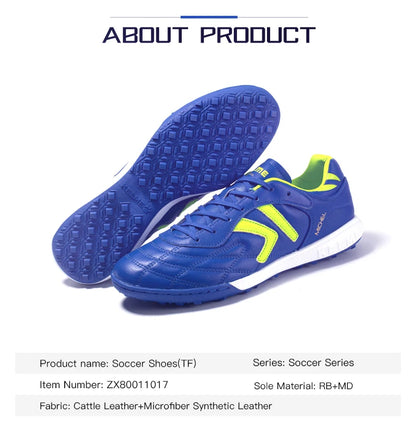 KELME Soccer Shoes TF Football Boots Calf-Skin Cleats Professional Futsal Original Football Training Sneakers ZX80011017