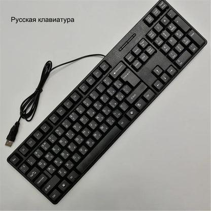 Spanish French  Russian Arabic Letter keycaps Keyboard Gaming Keyboard Usb Wired 104 Keys  For Computer