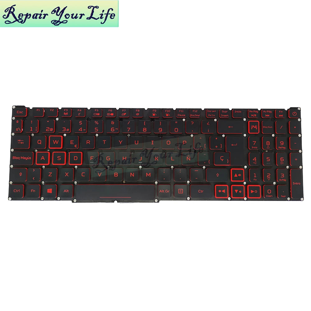 PT-BR Brasil US RU Tastatur mit Hintergrundbeleuchtung für Acer Nitro 5 AN515-54 AN515-43 AN517-52 AN517-51 AN517-54 AN715-51 Spanien LA IT TR GR FR