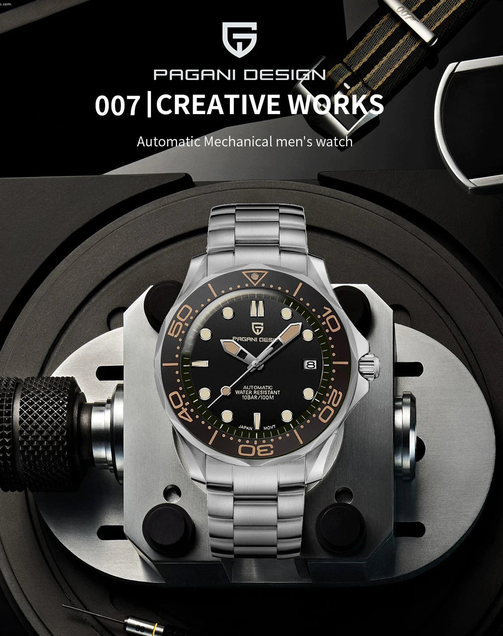 PAGANI DESIGN 007 Mechancial Wristwatch men Luxury Automatic Watch for men NH35A AR Sapphire crystal Waterproof Clock 2024 New