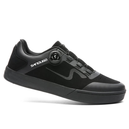 Sandugo Mountain Bike Enduro D/H Shoes Suitable for All SPD and Flat Pedal Bicycle Shoes. High-Quality Fabric.
