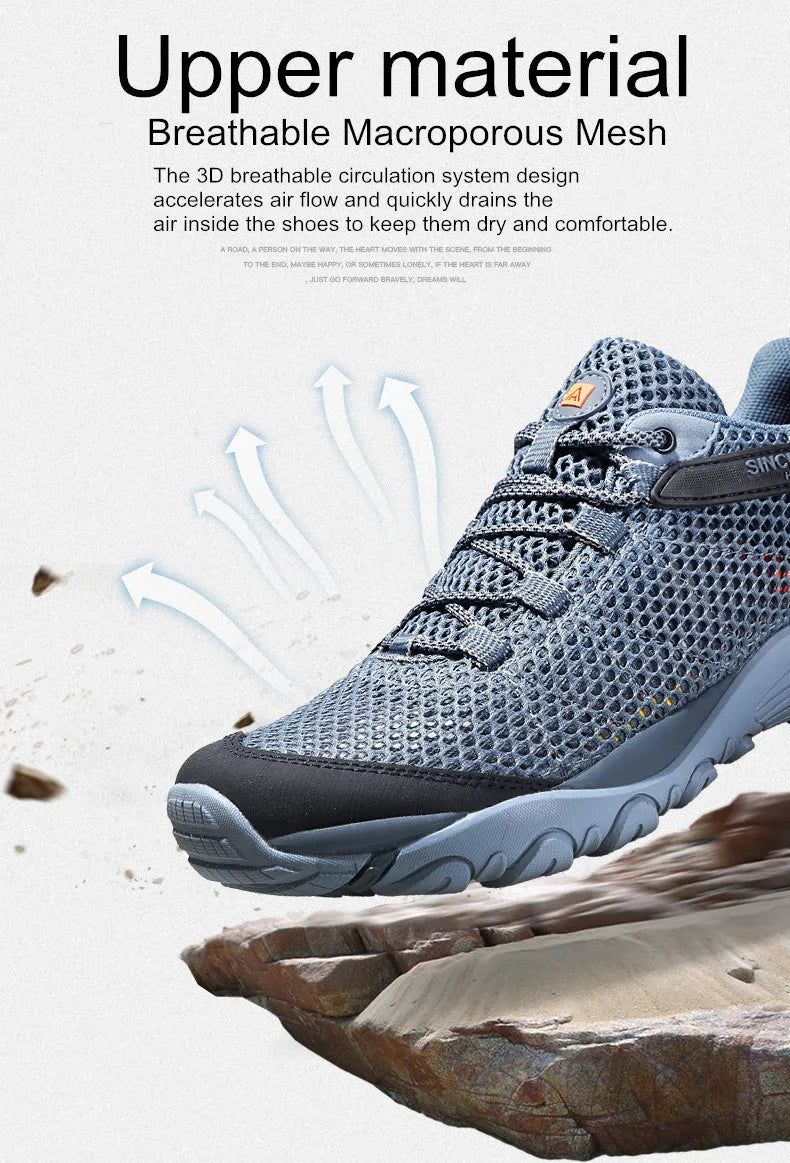 HUMTTO Summer Hiking Sneakers for Men 2021 Breathable Outdoor Trekking Sport Men's Water Shoes Climbing Walking Shoes